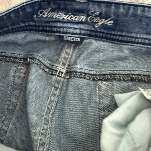 American Eagle Original Boot Jeans Women 8 Blue Stretch VTG Y2K Low Rise Hippie - Picture 3 of 9